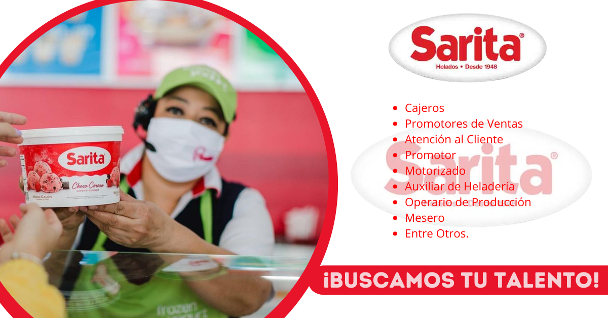 HELADOS SARITA – BUSCA NUEVO PERSONAL